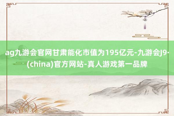 ag九游会官网甘肃能化市值为195亿元-九游会J9·(china)官方网站-真人游戏第一品牌