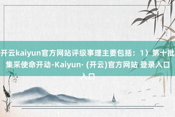 开云kaiyun官方网站评级事理主要包括：1）第十批集采使命