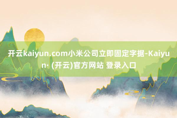 开云kaiyun.com小米公司立即固定字据-Kaiyun· (开云)官方网站 登录入口